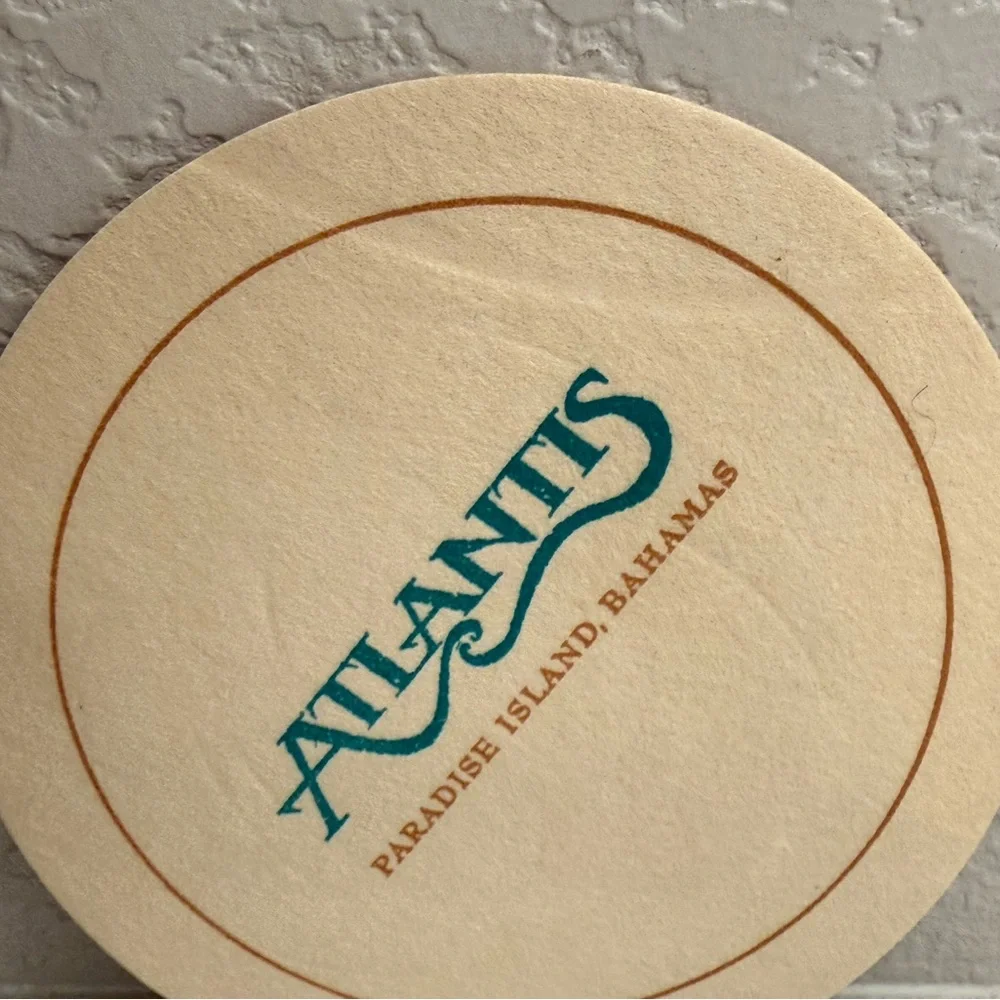 Vintage Atlantis Hotel Paradise Island Bahamas Drink Paper Coasters Set of 4